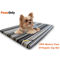 Small Stripe Comfort Orthopedic Memory Foam Dog Bed