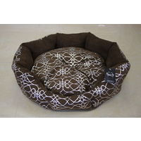 Silver Bloom Brown Dog Bed - Small