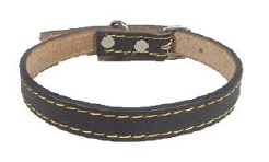 Dog Leather Collar Country Collection Black