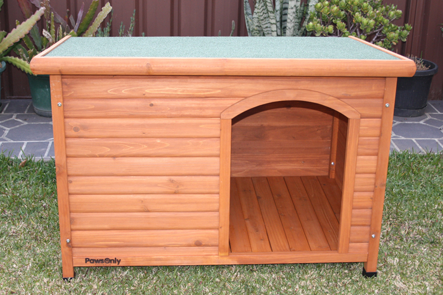 large wooden dog kennel