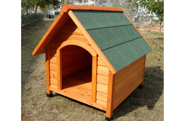 small wooden kennel