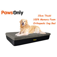 Large Grey Premium Orthopedic Memory Foam Dog Bed
