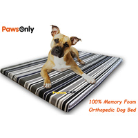 Medium Stripe Comfort Orthopedic Memory Foam Dog Bed