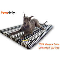 Extra Large Stripe Comfort Orthopedic Memory Foam Dog Bed