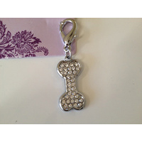 Dog Charm Silver Bone Small