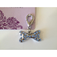 Dog Charm Blue Bone Stud